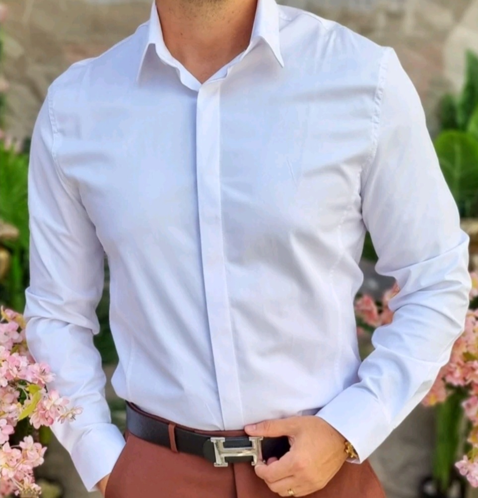 پیراهن سفید مجلسی مردانه xL