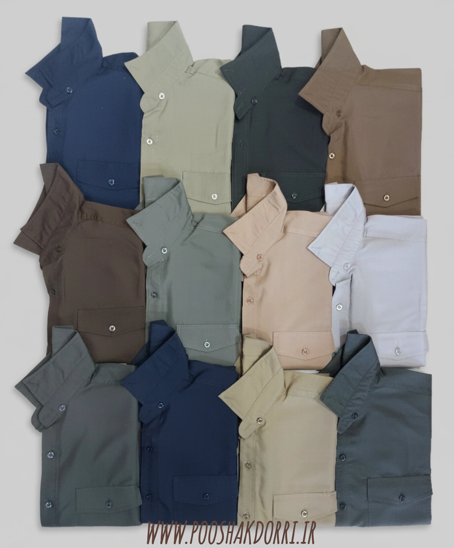 پیراهن دوجیب مردانه جنس تترون سایز 2XL