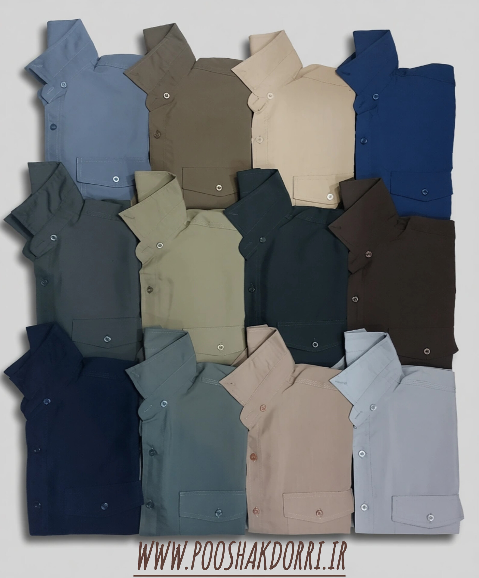 پیراهن دوجیب مردانه جنس تترون سایز3XL