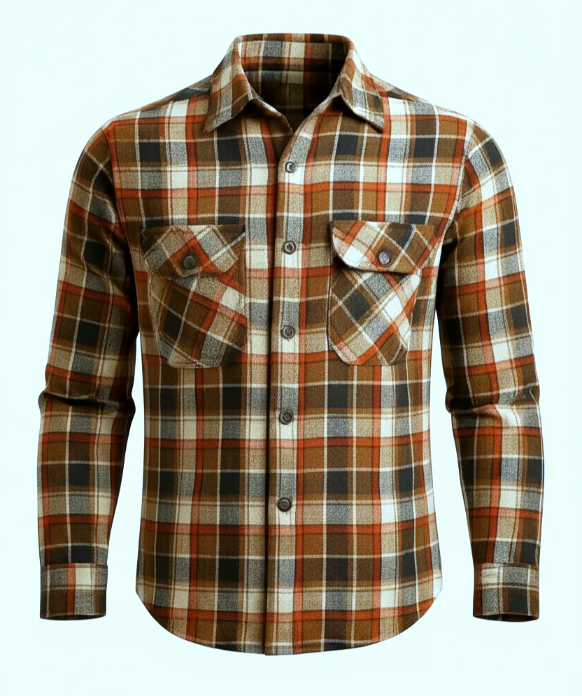 پیراهن پشمی چهارخانه مردانه دوجیب