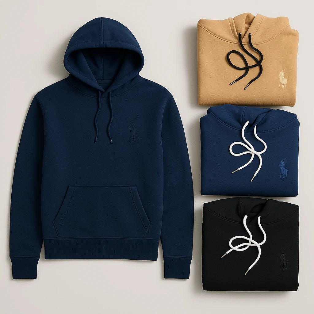 هودی مردانه تک رنگ ساده جنس سه نخ سایز XL