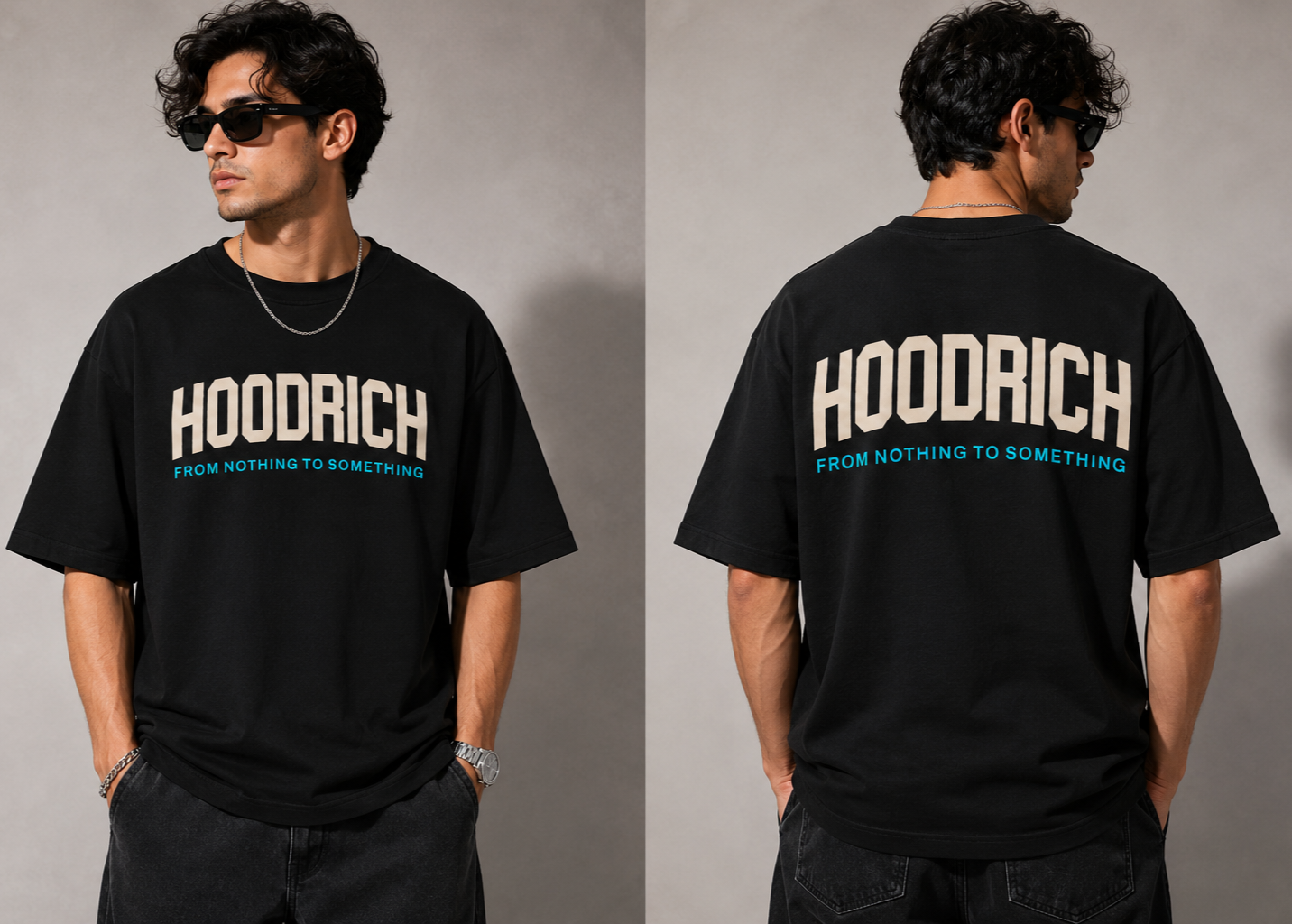 تیشرت لش مشکی مردانه طرح هودریچ HOODRICH تن‌خور مدل