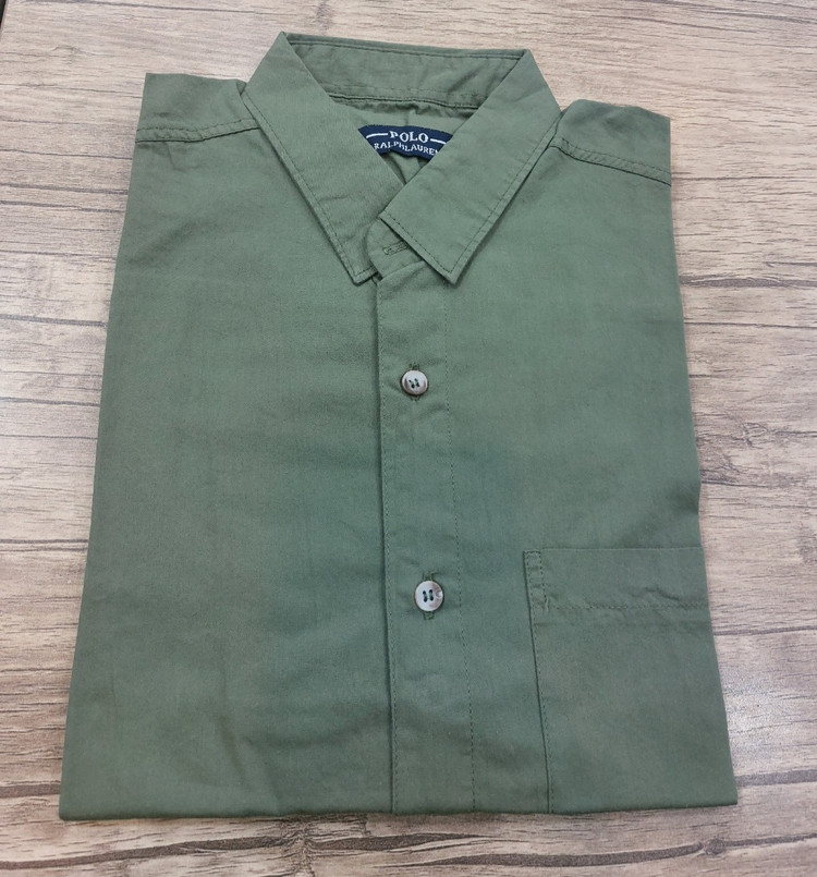 پیراهن مردانه آستین کوتاه کتان تک جیب سبز سدری(4XL_2XL)