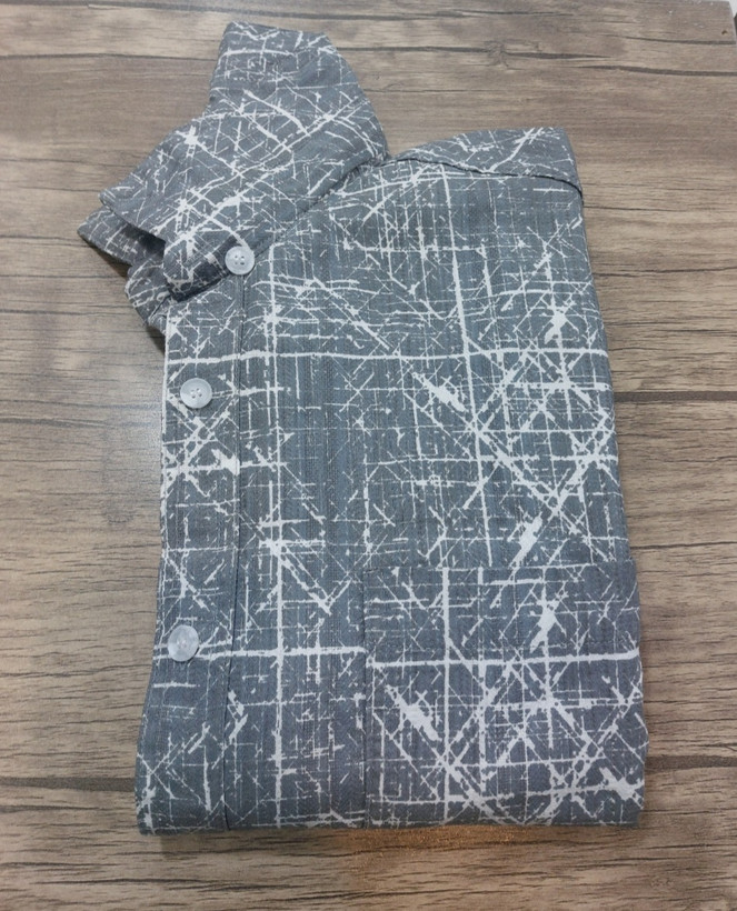 پیراهن مردانه آستین بلند طرح خطی سایز بزرگ (4XL تا 6XL)