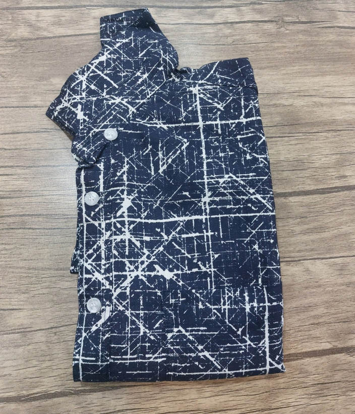 پیراهن مردانه آستین بلند طرح خطی سایز بزرگ (4XL تا 6XL)