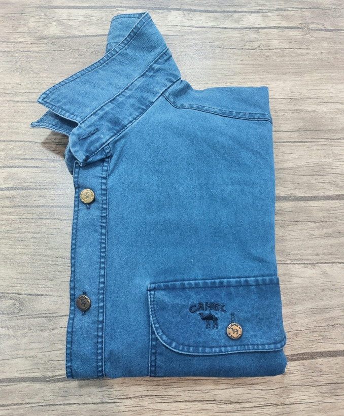 پیراهن لی مردانه آستین بلند دو جیب سایز بزرگ (5XL و 6XL) برند CAMEL